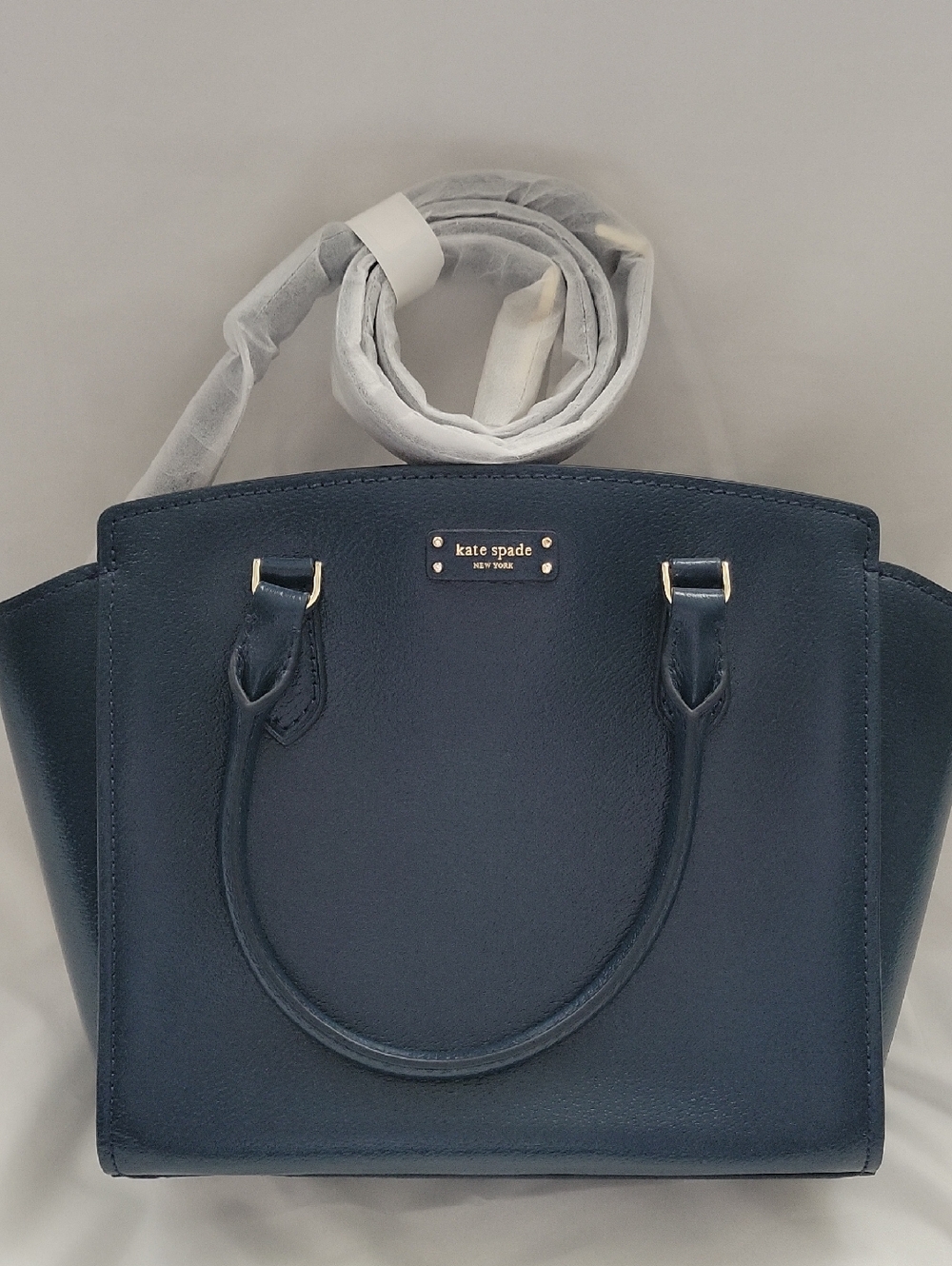 Kate Spade Navy Leather Top-Handle Satchel W/ Straps Bag - NWT